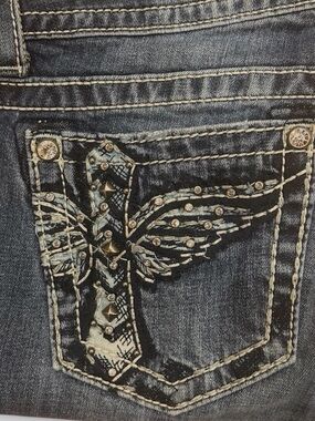 Miss Me Wing And Cross Skinny Jeans SZ 29